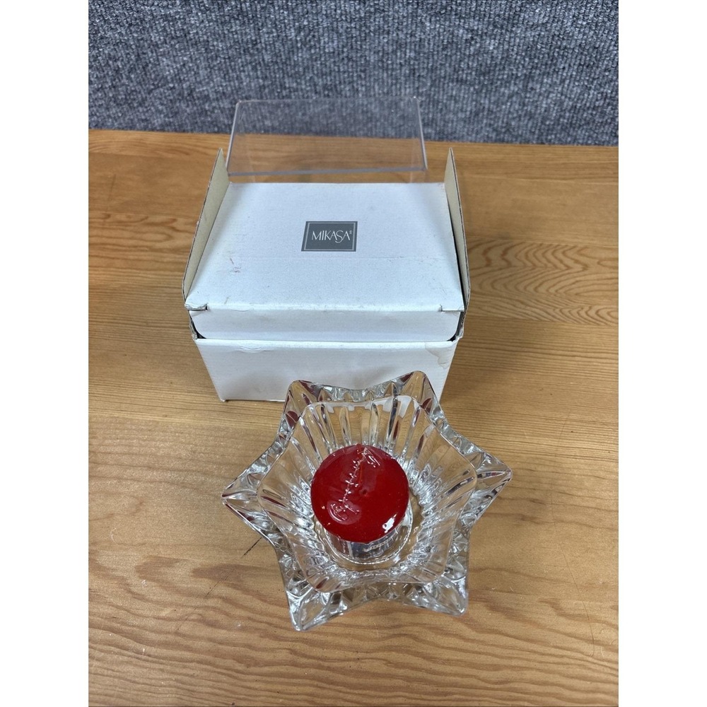 Mikasa Diamond Fire Crystal Star Votive Candle Holder Japan QQ254/910 5 inch